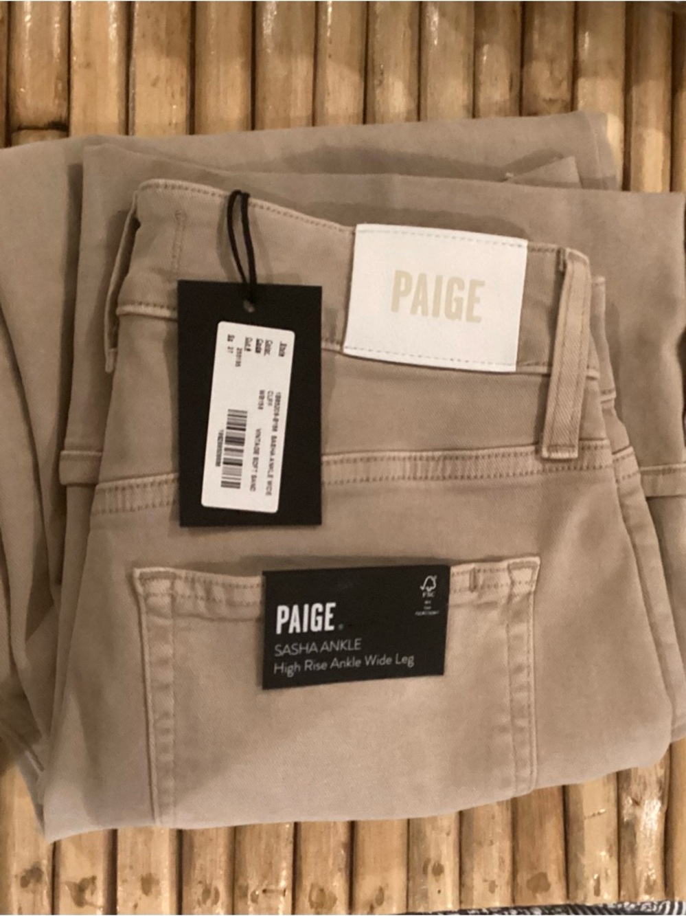 PAIGE Cuffed Wide-Leg Jeans in Vintage Soft Sand - Picture 5 of 5